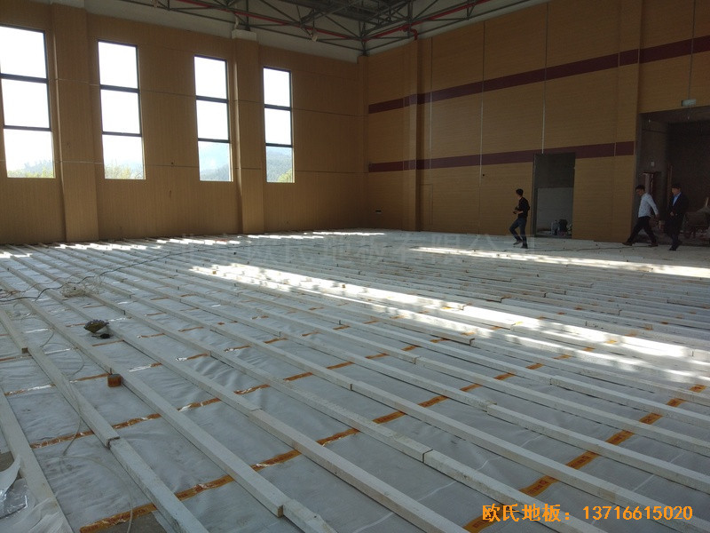 浙江德清縣三合體藝館體育地板施工案例1